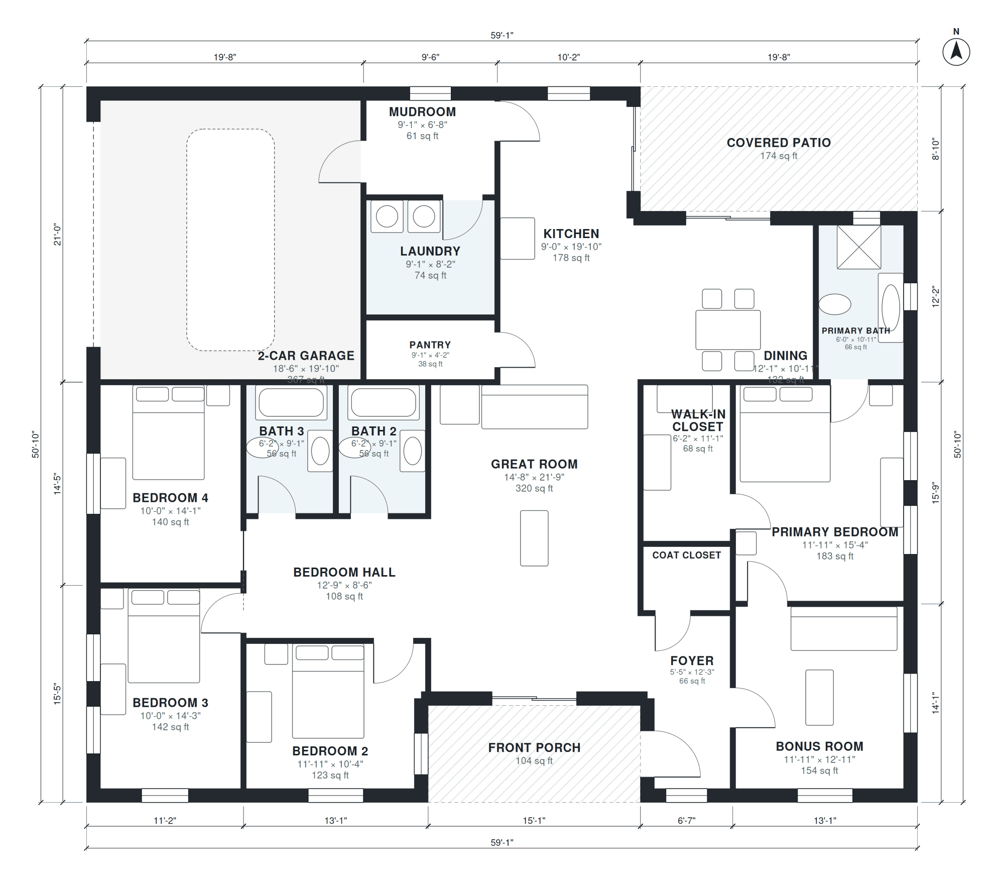 2500 sq ft house floor plan with dimensions