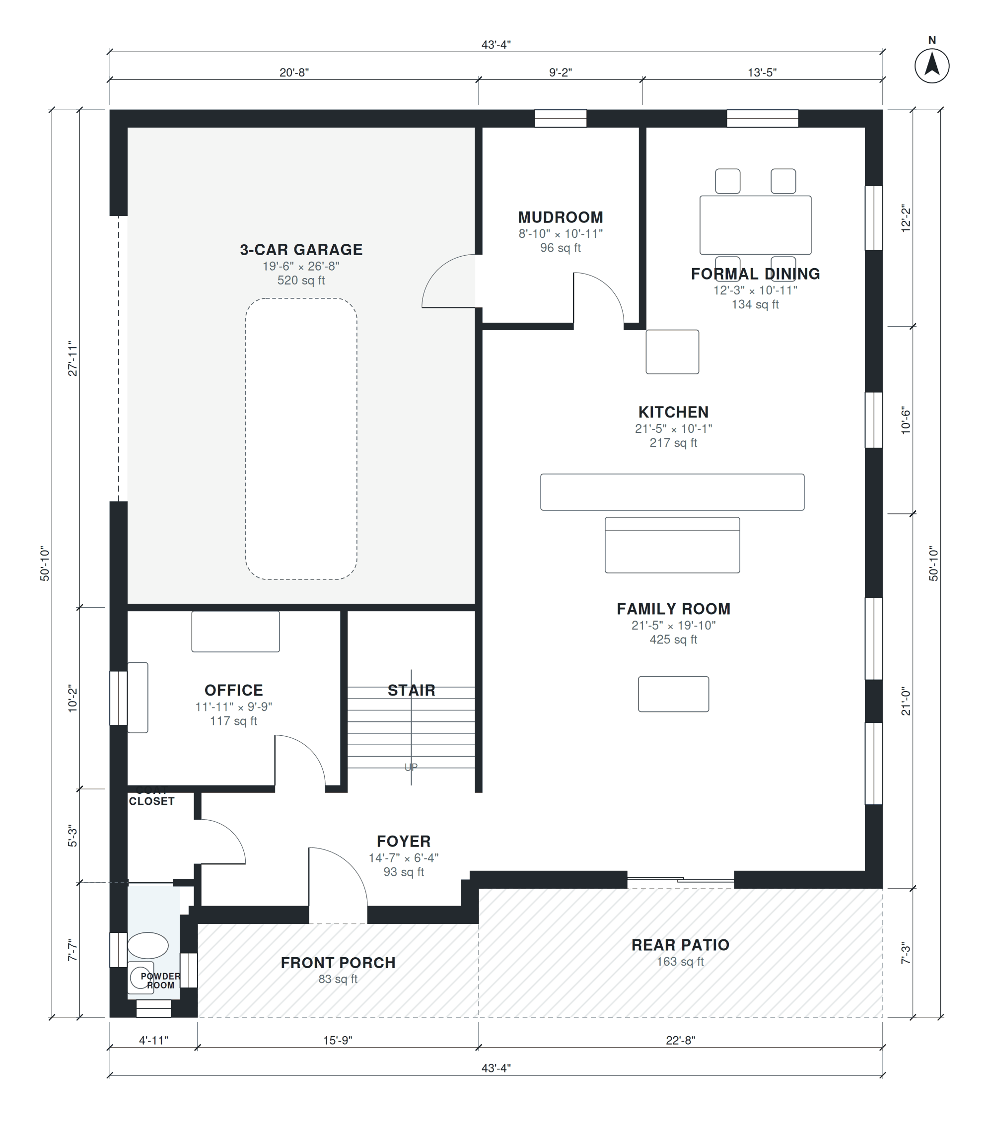 3000 sq ft house floor plan with dimensions
